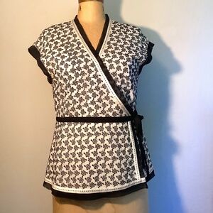 Embroidered Silk Wrap Top 10